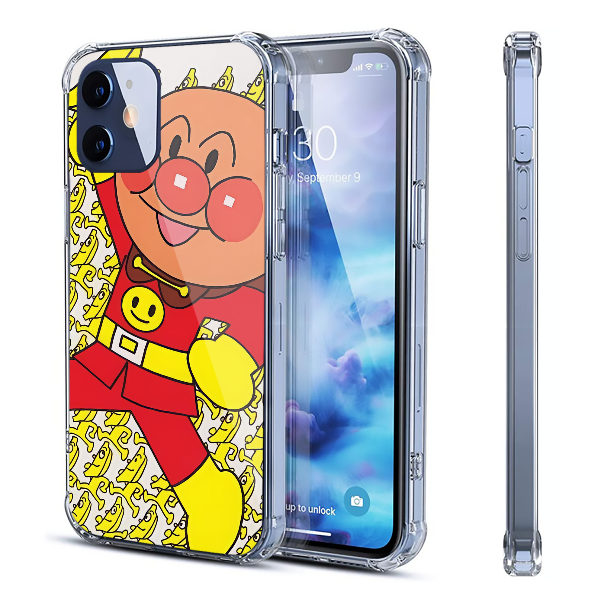 （画像用） アンパンマン Anpanman 【iPhone 12シリーズ対応】透明スマホケース（クリアソフトケース）